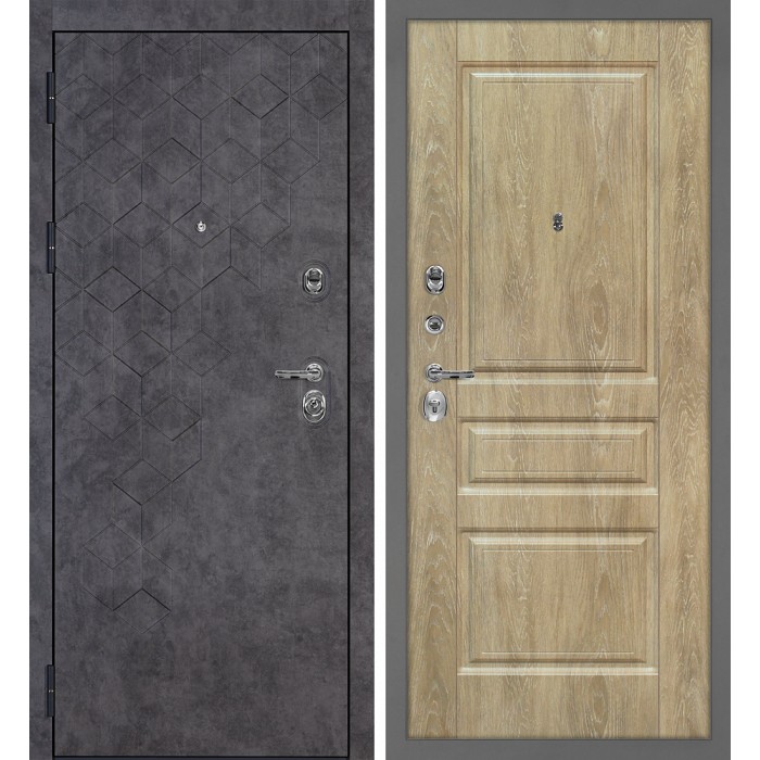 Дверь Скамбио Порте Тетра-126/Версаль-2 Бетон темный / Дуб песочный