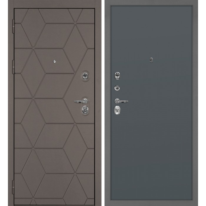 Дверь Скамбио Порте Тетра-181/Гладкая Коричнево-серый / Графит