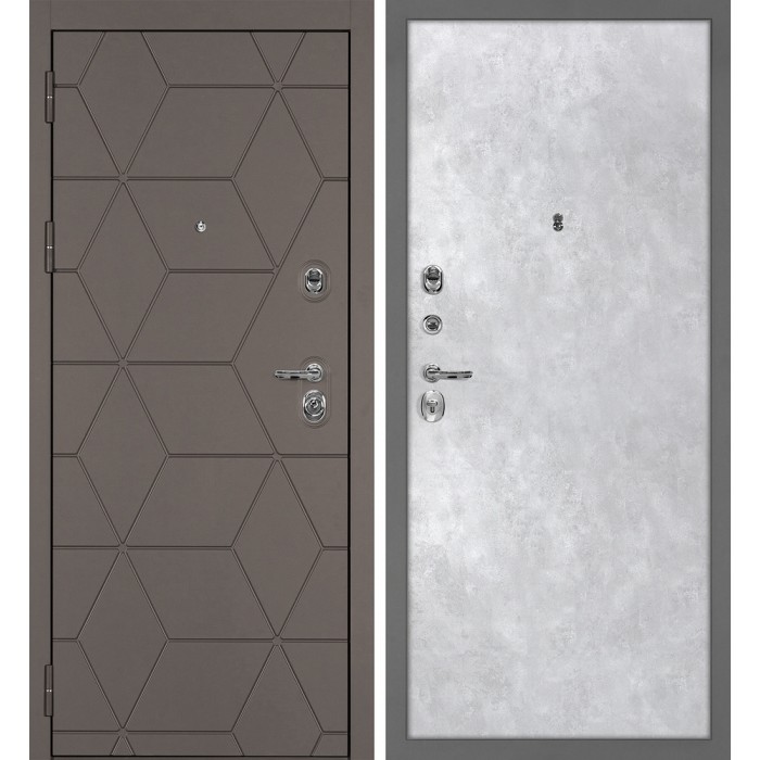 Дверь Скамбио Порте Тетра-181/Гладкая Коричнево-серый / Серый бетон