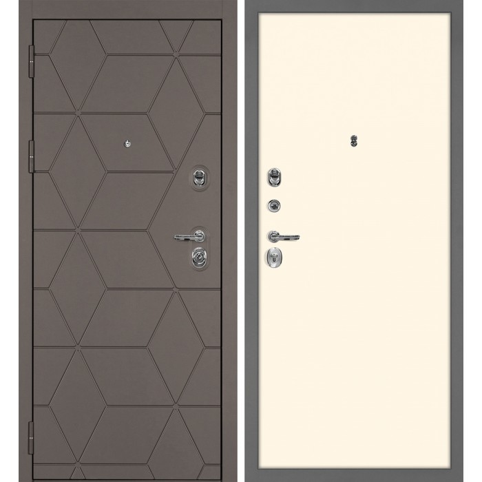 Дверь Скамбио Порте Тетра-181/Гладкая Коричнево-серый / Магнолия