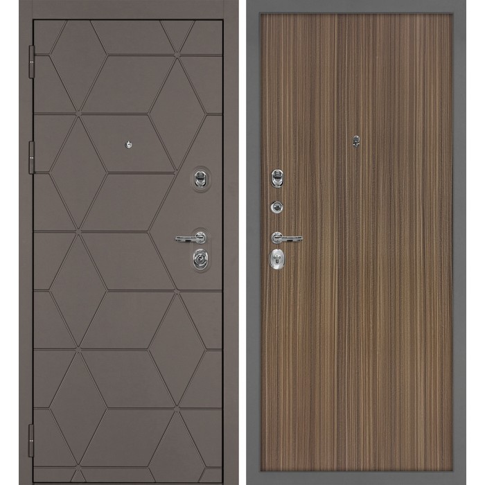 Дверь Скамбио Порте Тетра-181/Гладкая Коричнево-серый / Эвкалипт испанский