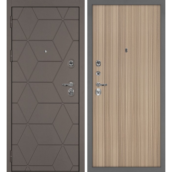 Дверь Скамбио Порте Тетра-181/Гладкая Коричнево-серый / Эвкалипт тасманский