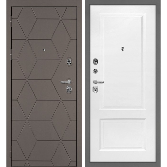 Дверь Скамбио Порте Тетра-181/ПДЕ-04 Коричнево-серый / Жасмин