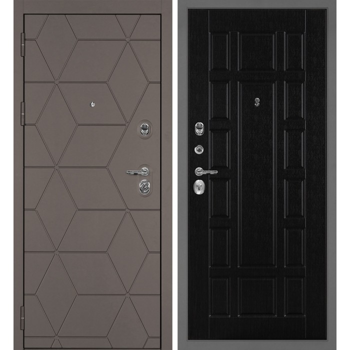 Дверь Скамбио Порте Тетра-181/PR-124 Коричнево-серый / Венге