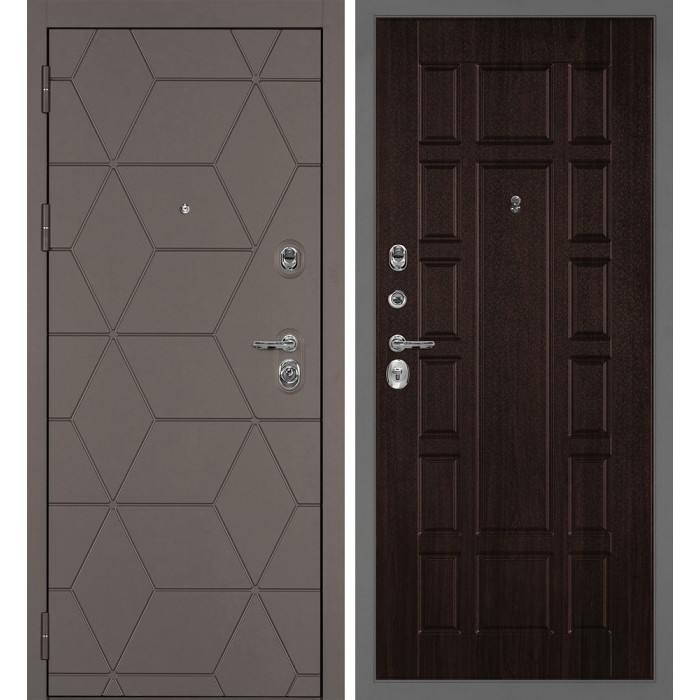 Дверь Скамбио Порте Тетра-181/PR-124 Коричнево-серый / Дуб мореный