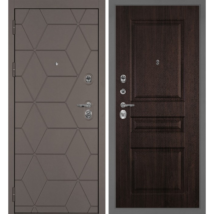 Дверь Скамбио Порте Тетра-181/PR-150 Коричнево-серый / Дуб мореный