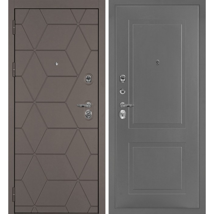 Дверь Скамбио Порте Тетра-181/PR-167 Коричнево-серый / Серый