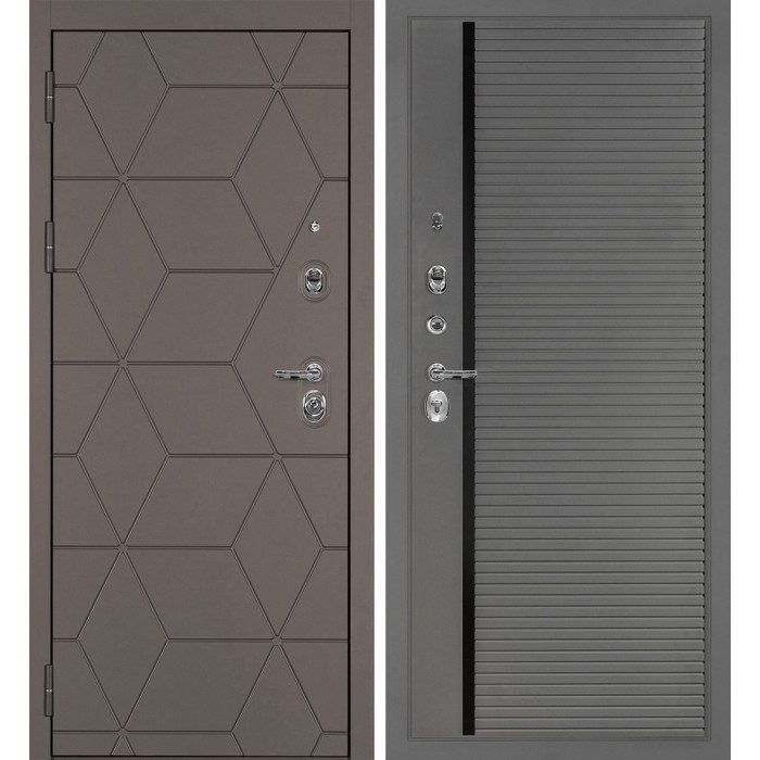 Дверь Скамбио Порте Тетра-181/PR-173 Коричнево-серый / Серый