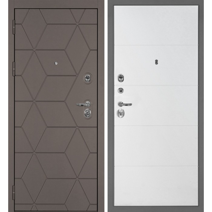 Дверь Скамбио Порте Тетра-181/PR-35 Коричнево-серый / Белый