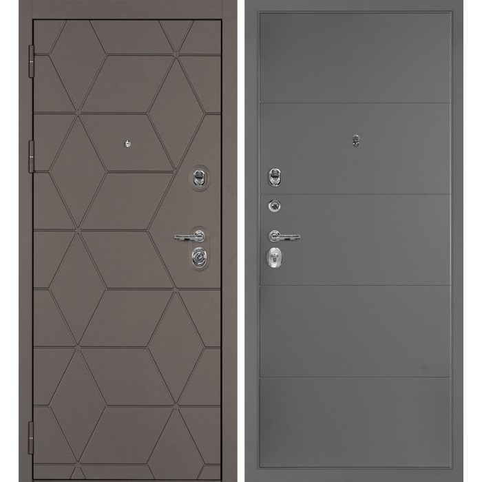 Дверь Скамбио Порте Тетра-181/PR-35 Коричнево-серый / Серый