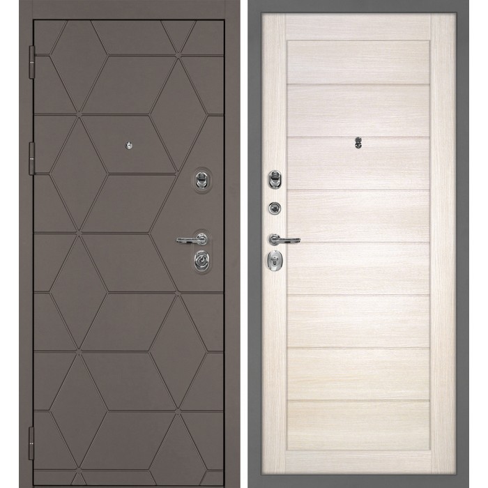 Дверь Скамбио Порте Тетра-181/Техно-708 Коричнево-серый / Сандал бежевый