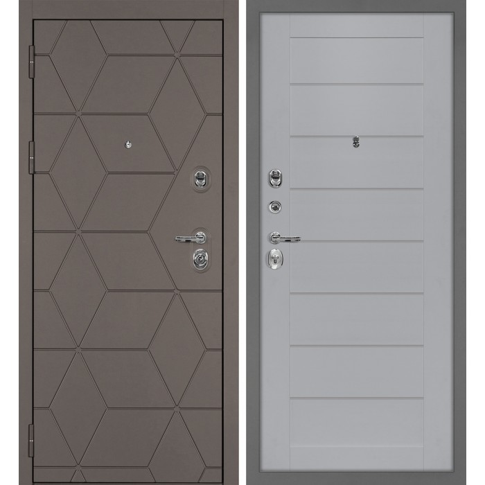 Дверь Скамбио Порте Тетра-181/Техно-708 Коричнево-серый / Манхэттен