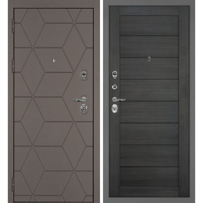 Дверь Скамбио Порте Тетра-181/Техно-708 Коричнево-серый / Грей