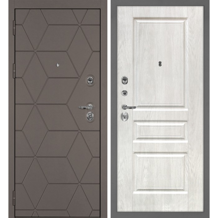 Дверь Скамбио Порте Тетра-181/Версаль-2 Коричнево-серый / Дуб жемчужный