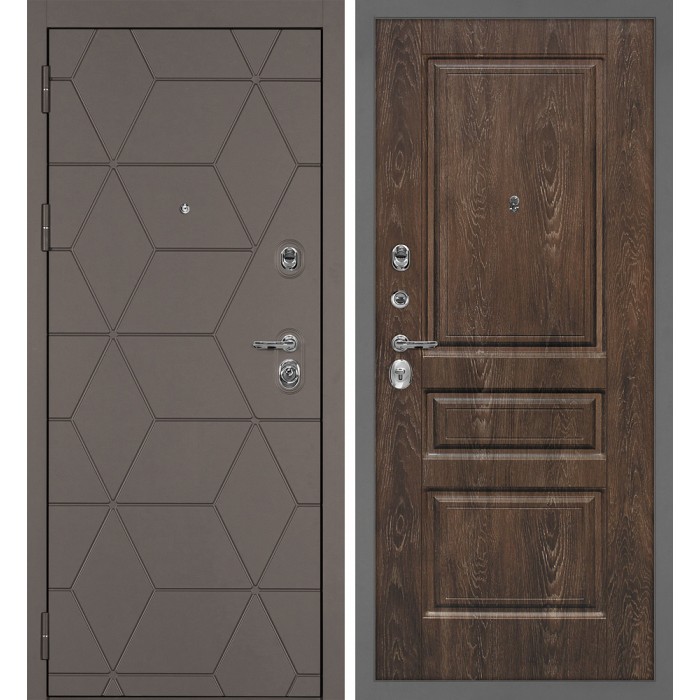 Дверь Скамбио Порте Тетра-181/Версаль-2 Коричнево-серый / Дуб корица
