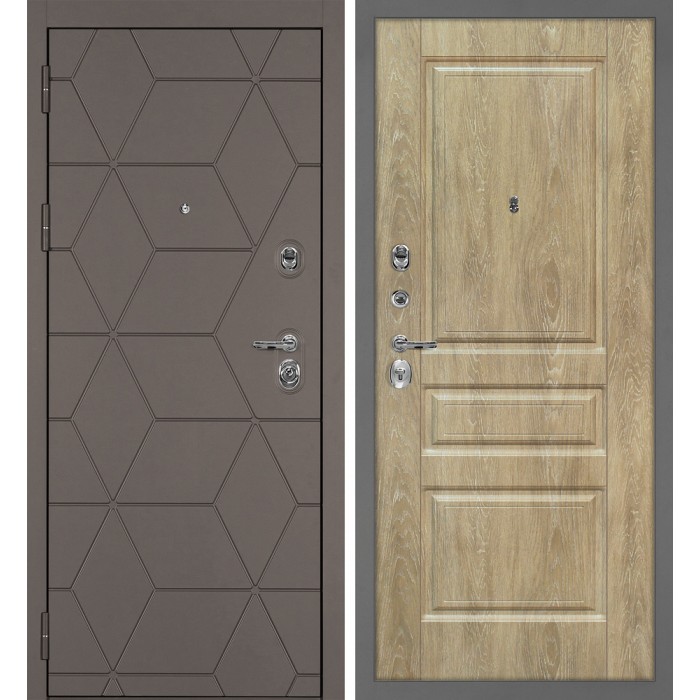 Дверь Скамбио Порте Тетра-181/Версаль-2 Коричнево-серый / Дуб песочный