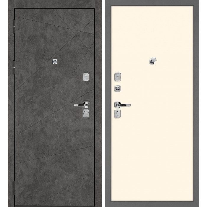Дверь Скамбио Порте Урбан-127/Гладкая Бетон темный / Магнолия