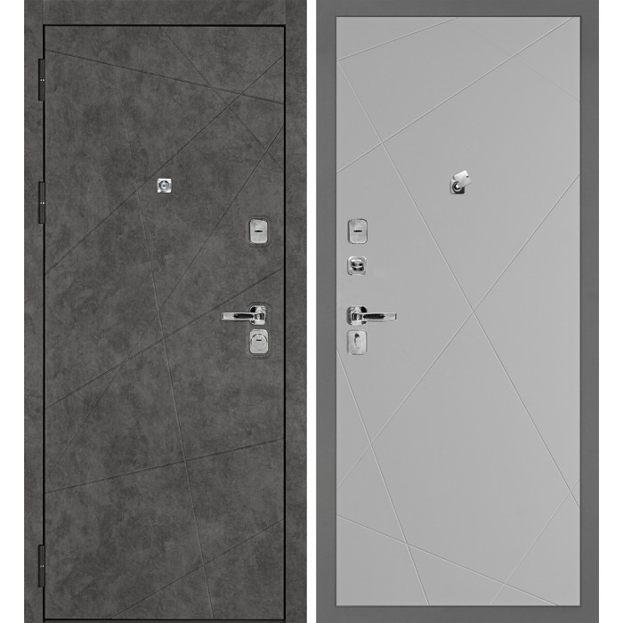 Дверь Скамбио Порте Урбан-127/PR-103 Бетон темный / Агат