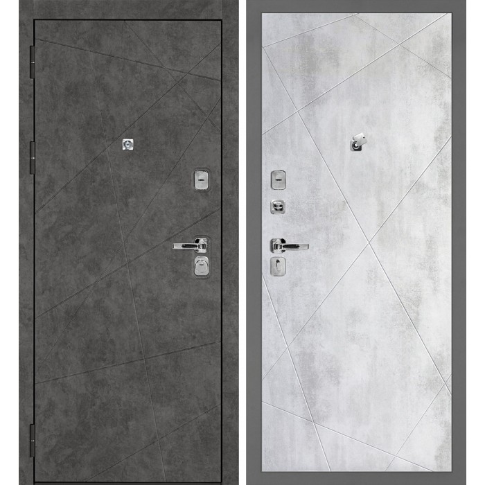 Дверь Скамбио Порте Урбан-127/PR-103 Бетон темный / Бетон светлый