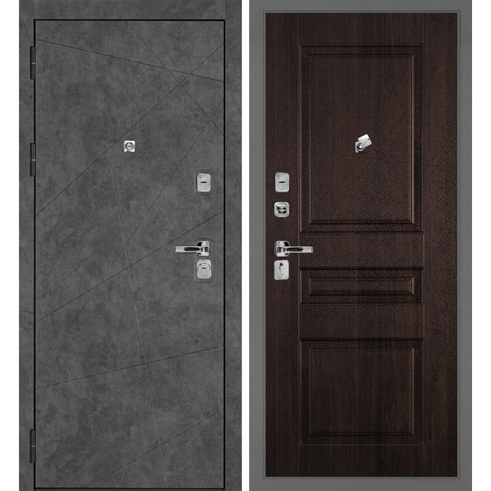Дверь Скамбио Порте Урбан-127/PR-150 Бетон темный / Дуб мореный