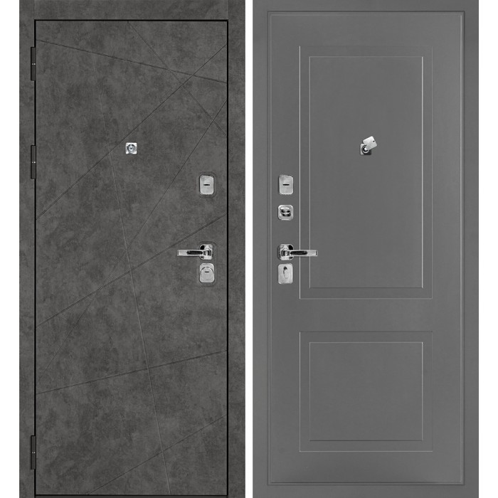 Дверь Скамбио Порте Урбан-127/PR-167 Бетон темный / Серый