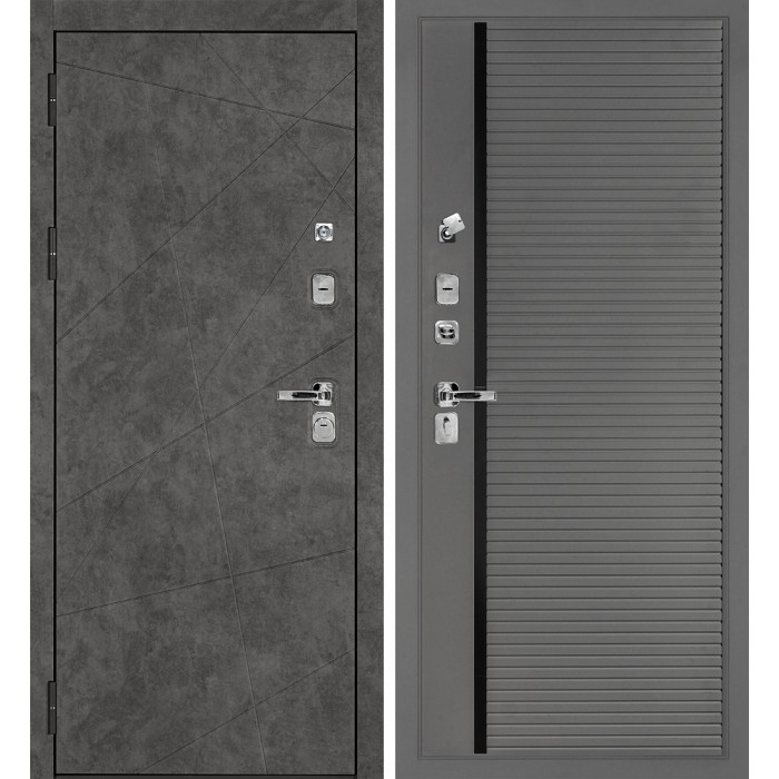 Дверь Скамбио Порте Урбан-127/PR-173 Бетон темный / Серый