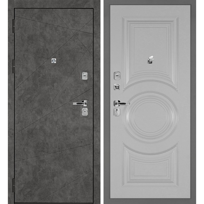 Дверь Скамбио Порте Урбан-127/PR-177 Бетон темный / Агат