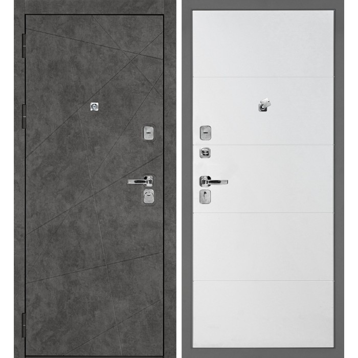 Дверь Скамбио Порте Урбан-127/PR-35 Бетон темный / Белый