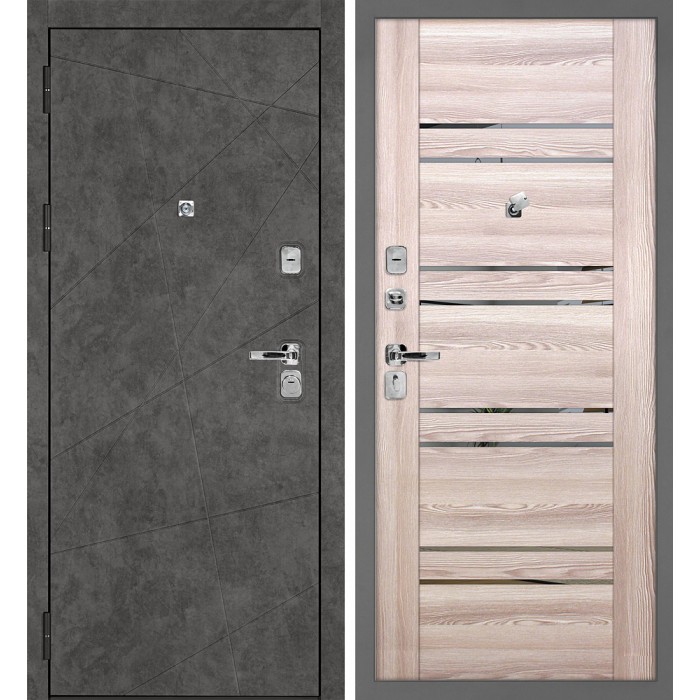 Дверь Скамбио Порте Урбан-127/PSK-1 Бетон темный / Ривьера крен-экрю