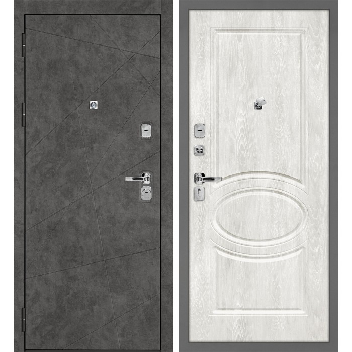 Дверь Скамбио Порте Урбан-127/Сиена-1 Бетон темный / Дуб жемчужный