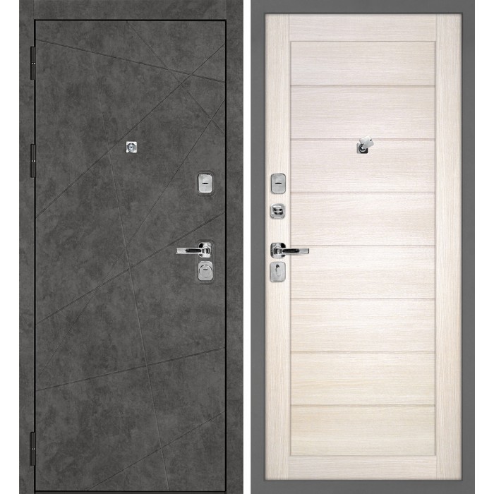 Дверь Скамбио Порте Урбан-127/Техно-708 Бетон темный / Сандал бежевый