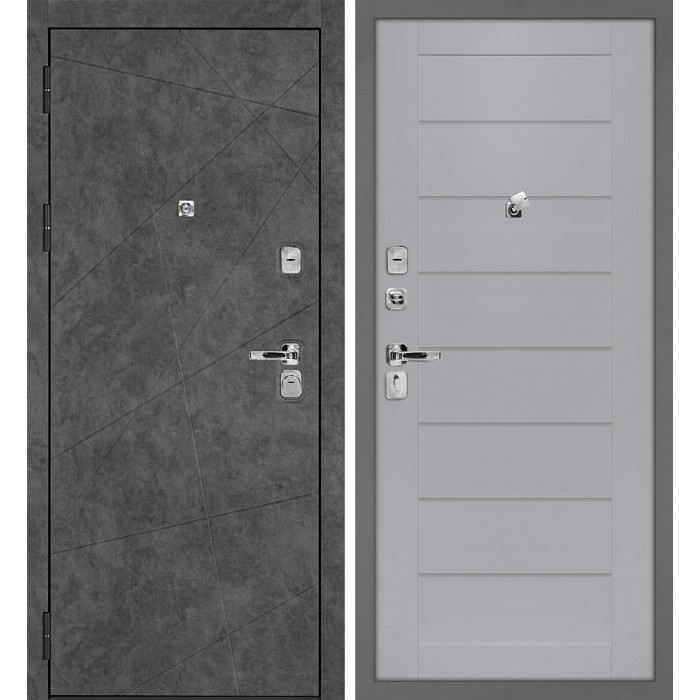 Дверь Скамбио Порте Урбан-127/Техно-708 Бетон темный / Манхэттен