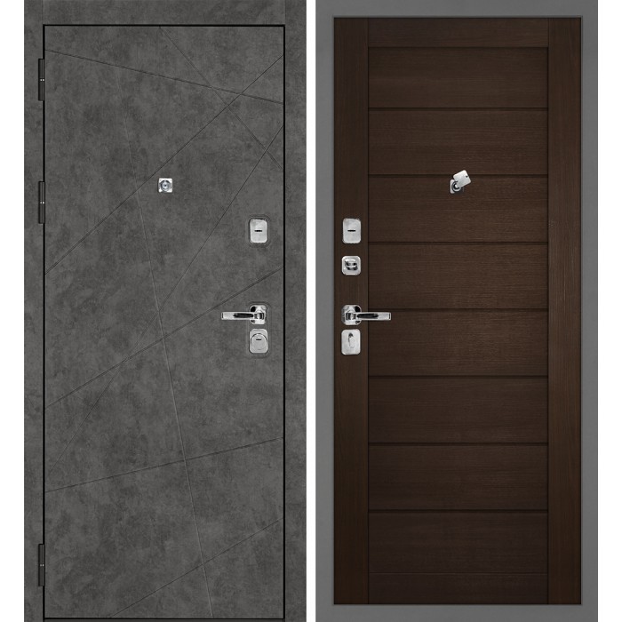 Дверь Скамбио Порте Урбан-127/Техно-708 Бетон темный / Венге