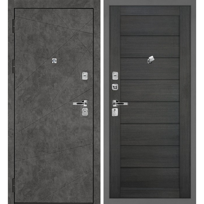 Дверь Скамбио Порте Урбан-127/Техно-708 Бетон темный / Грей