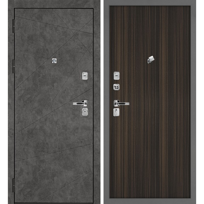Дверь Скамбио Порте Урбан-127/Техно-708 Бетон темный / Эвкалипт африканский