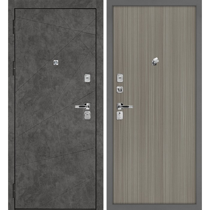 Дверь Скамбио Порте Урбан-127/Техно-708 Бетон темный / Эвкалипт португальский