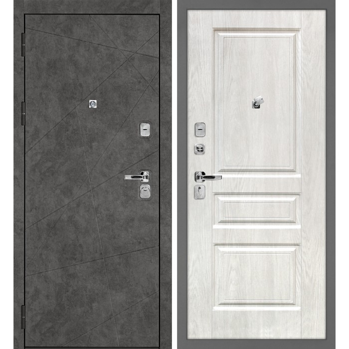 Дверь Скамбио Порте Урбан-127/Версаль-2 Бетон темный / Дуб жемчужный