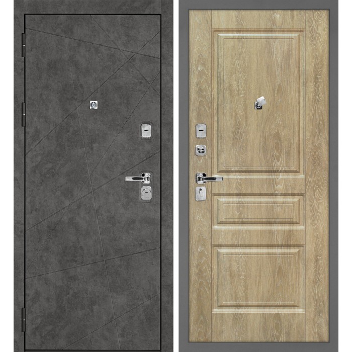 Дверь Скамбио Порте Урбан-127/Версаль-2 Бетон темный / Дуб песочный