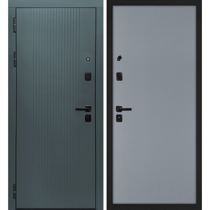 Дверь Скамбио Порте Альфа/Гладкая Бархат авокадо / Серый матовый