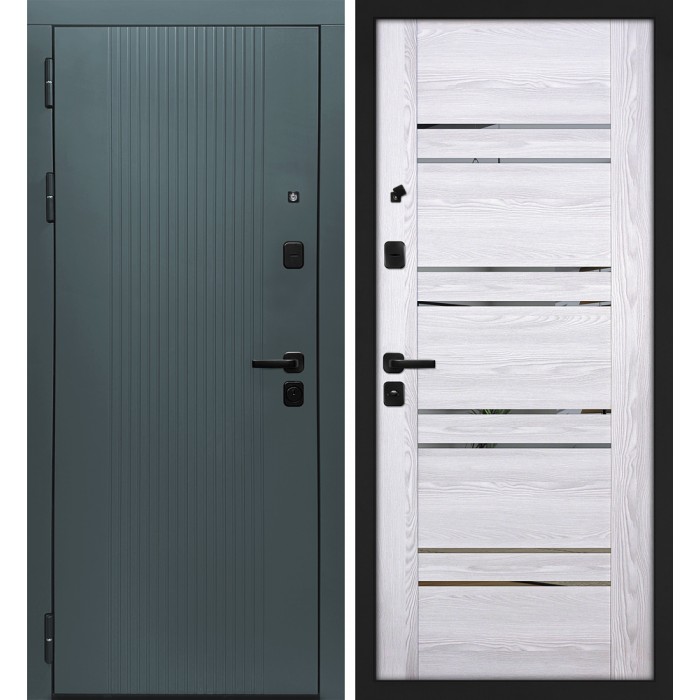 Дверь Скамбио Порте Альфа/ПСК-1 Бархат авокадо / Ривьера айс