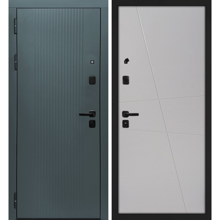 Дверь Скамбио Порте Альфа/Смальта-Лайн 02 Бархат авокадо / Агат ral 7044