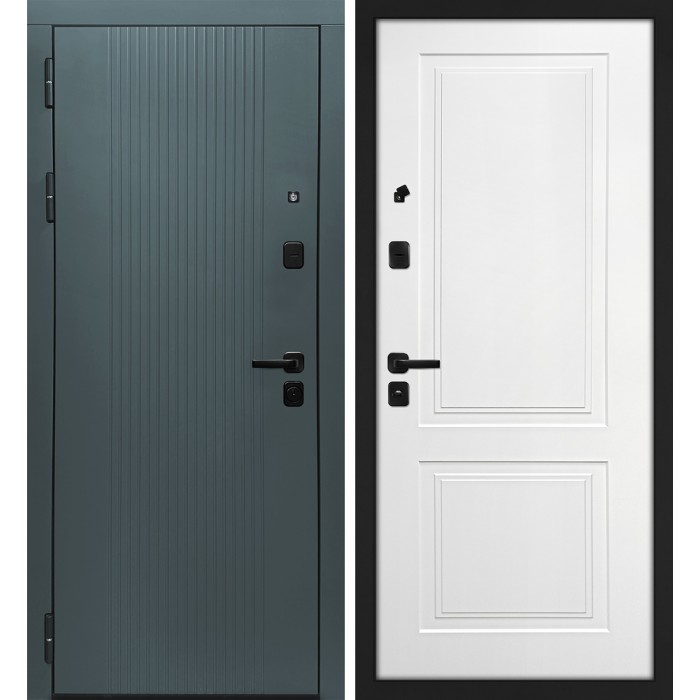 Дверь Скамбио Порте Альфа/Смальта-Лайн 04 Бархат авокадо / Белый ral 9003