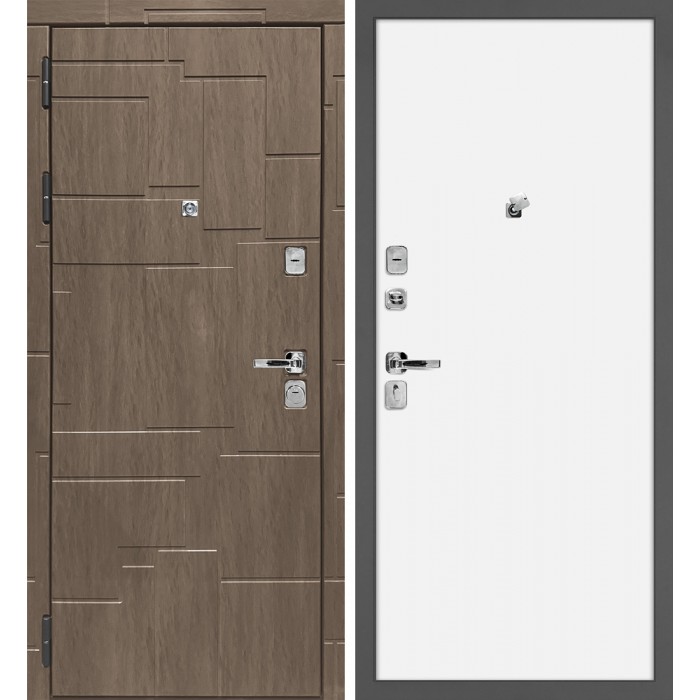 Дверь Скамбио Порте Домино/Гладкая Дымчатая луна / Белый