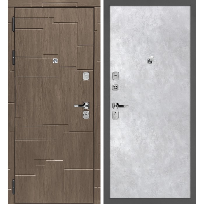 Дверь Скамбио Порте Домино/Гладкая Дымчатая луна / Серый бетон