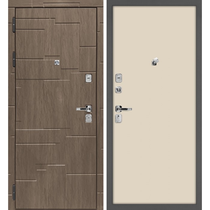 Дверь Скамбио Порте Домино/Гладкая Дымчатая луна / Бежевый матовый