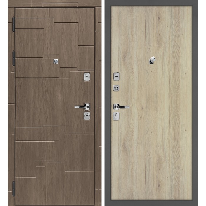 Дверь Скамбио Порте Домино/Гладкая Дымчатая луна / Дуб молочный