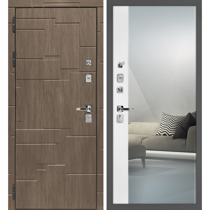 Дверь Скамбио Порте Домино/Оптима Макси Дымчатая луна / Белый