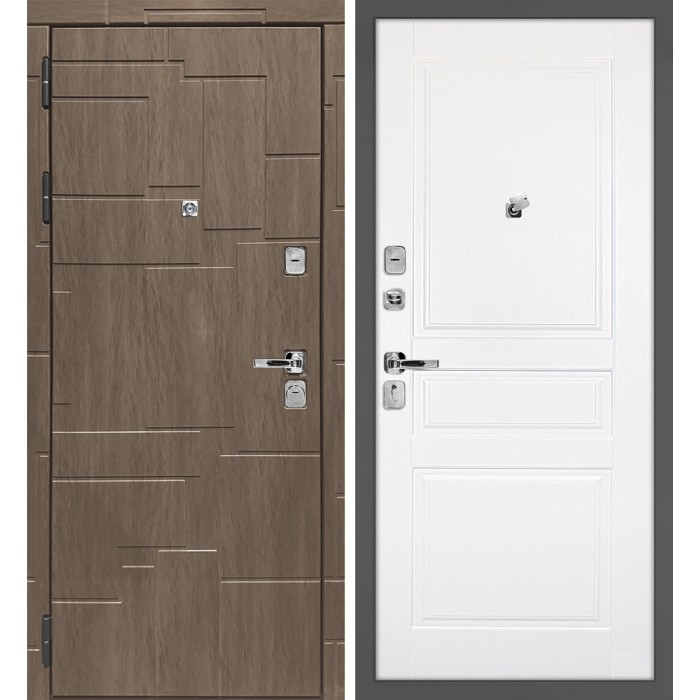 Дверь Скамбио Порте Домино/Смальта 01 Дымчатая луна / Белый ral 9003