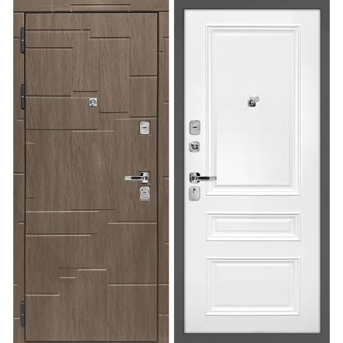 Дверь Скамбио Порте Домино/Смальта 06 Дымчатая луна / Белый ral 9003