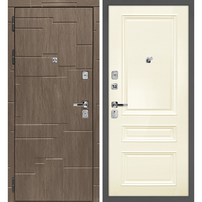 Дверь Скамбио Порте Домино/Смальта 06 Дымчатая луна / Слоновая кость ral 1013